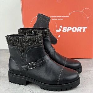 JSport Violet Women's Memory Foam Fax Fur Insulated Ankle Boots Black  Size 7